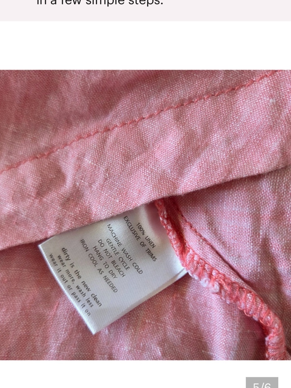 Horny Toad 100% Linen Dress Size L Pink Shift Sleeveless Knee Length Lagenlook